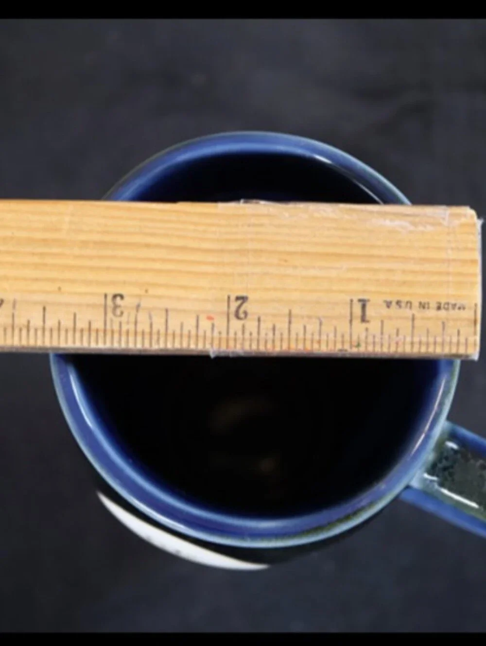 Boston Warehouse Trading Co Be Happy Large Tapered Blue Kobalt Drip Glazed Mug